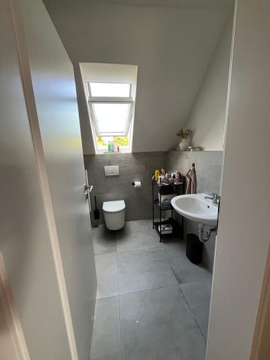 Sanierte 3-Zimmer-Wohnung mit Dachboden, Stellplatz und Gartenanteil – Badezimmer
