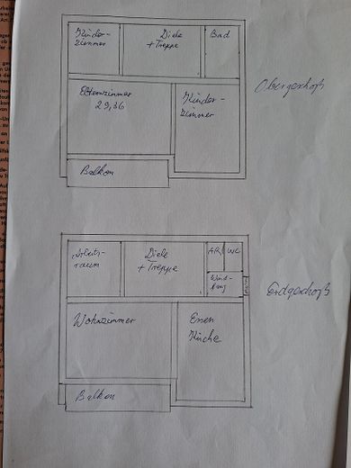 Bahçeli ve çift garajlı müstakil 6 odalı ev – komisyonsuz – Grundriss EG und 1. OG