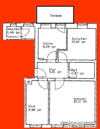 3-Zimmer-Wohnung mit TERRASSE in zentrumsnaher Lage zu vermieten! – Grundriss (ähnlich)
