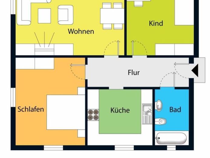 Moderne Wohnung mit Wohnküche und Tageslichtbad mit Wanne! – Foto 1