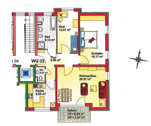 3-room apartment with balcony, fitted kitchen and underground garage – Photo 9