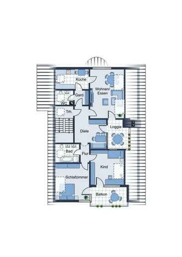 Repräsentatives 2-Familienhaus mit Ausbaupotential in begehrter Wohnlage – DG Grundriss