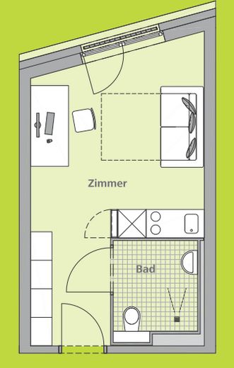 Umeblowany apartament 1-pokojowy w centralnej lokalizacji w Kolonii – w „Südflügel” / Dasselstraße / blisko uniwersytetu – Zdjęcie 6