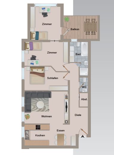 Mtl. 545€ Rate für Eigennutzer!!! Schöne 4,5 Zi-Whg. mit Balkon in Ablach zu verkaufen! (6) (ID-130) – Grundriss