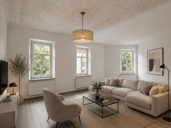 Charmante und vollständig renovierte 5 ZKB Altbauwohnung mit Garten und Zugang zum Schäfflerbach in ruhiger Innenstadtlage – फोटो 1