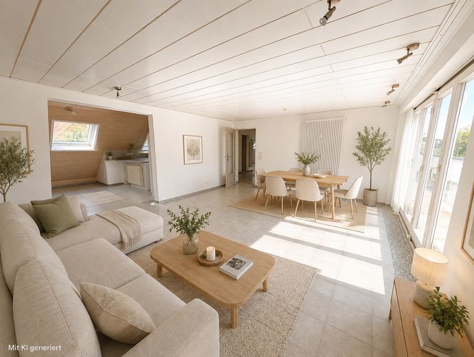 Ohne Provision - Freie 5 Zimmer Wohnung in ruhiger Lage, Garage, Balkon – Wohnzimmer