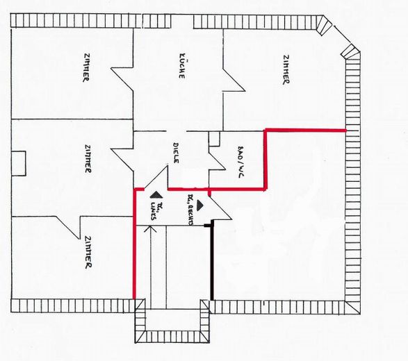 !provisionsfrei+WG-geeignet helle hochwertig sanierte 4 ZKB Altbauwohnung in Seckenheim – Grundriß 