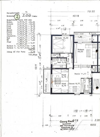 Grundriss der Wohnung