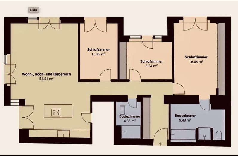 HafenCity | Exclusivo apartamento de 4 habitaciones | 127 m² | Vistas al Elba y a la Elbphilharmonie – Grundriss