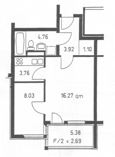 Ohne Provision: Verk. Wohnung 2 Zi. Kü, Bad, PKW-Stellplatz – Foto 10