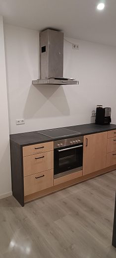 Moderne, frisch sanierte 1-Zimmer-Wohnung mit hochwertiger Ausstattung – Küche links