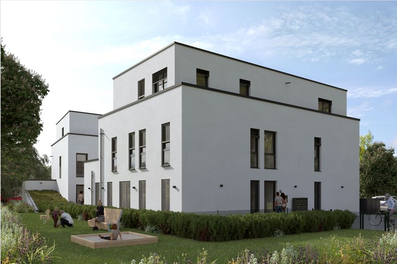 Premium-Wohnen im Südwesten: Exklusive 2,5-Zimmer-Neubauwohnung mit Designerküche (auch Rent2Rent) – Ansicht Nord - Haustür