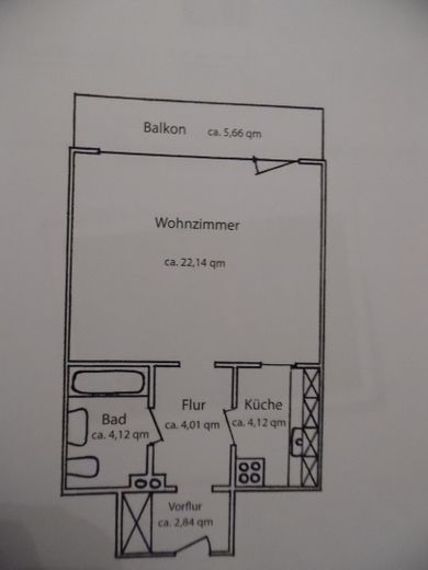 Bright, well-laid-out 1-room apartment in Bramfeld, available immediately – Grundriss