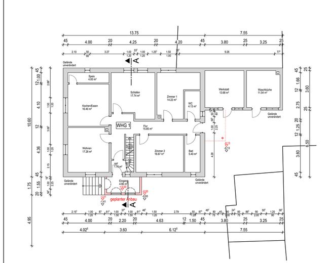 Erdgeschoss mit Nutzfläche