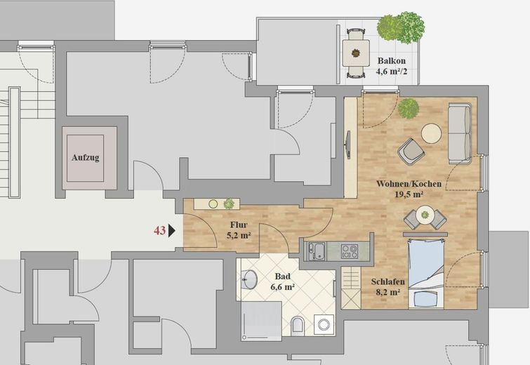 ERSTBEZUG - 1,5-ZIMMER WOHNUNG – Grundriss_WE_43