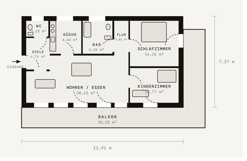 Helle 3-Zimmer-Wohnung mit Balkon und Bergblick – Foto 21