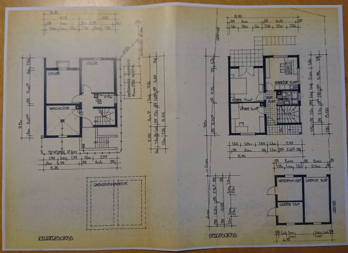 Einfamilienhaus mit 5 Zimmern ab sofort zu vermieten – Grundriss Keller und EG