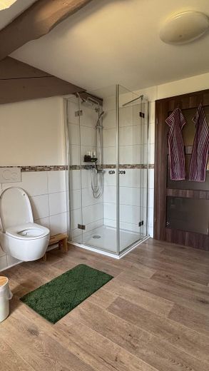 Herrschaftlich wohnen in nachhaltig sanierter DG-Wohnung mit Nebenkosten Fix-Pauschale! – Dusche