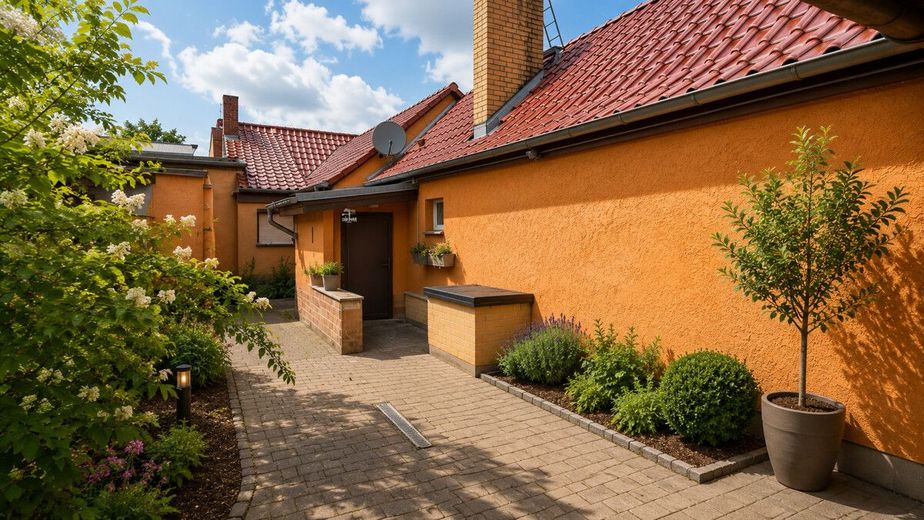 PROVISIONSFREI|Charmantes Stadthaus mit Innenhof, Garage &amp; viel Potenzial in Luckenwalde – Visualisierung
