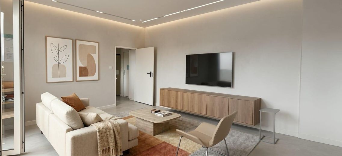 Çok iyi kiralanmış, aydınlık 2 odalı mutfaklı banyo ve büyük balkonlu, geniş manzaralı. Kararlaştırıldıktan sonra boş olacaktır – WZ- Einrichtungsidee