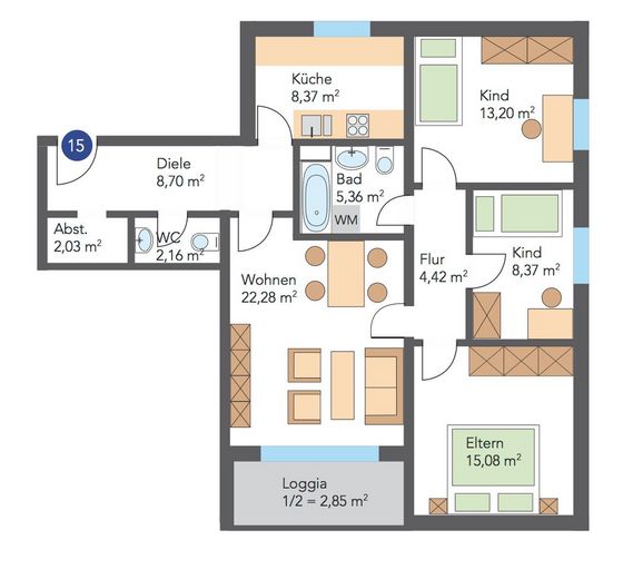 Wohnen im Grünen 4-Zimmer-Wohnung in Goslar – Grundriss