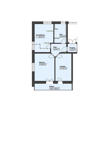 Приваблива 2-кімнатна квартира з балконом – Grundriss