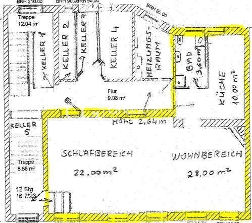 Geräumige Souterrainwohnung mit Dusche und EBK – Grundriss