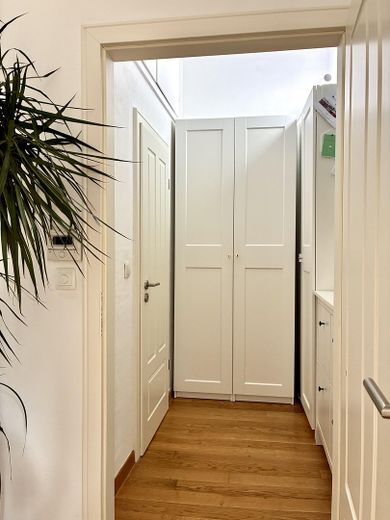 Provisionsfrei - wunderschöne, vermietete Altbauwohnung m. 3 Zimmern, heller Wohnküche, Balkon – Flur zum Bad