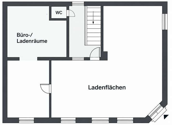 Unità commerciale in ottimo stato in posizione ben visibile – 72 m² con posto auto – Grundriss