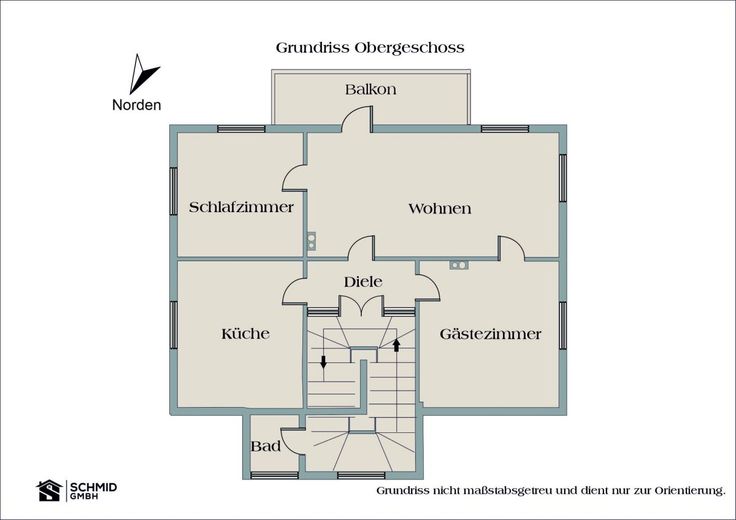 Historisches Baudenkmal in Mittenwald - Ehemalige Jagdverwaltung des Großherzogs von Luxemburg – Grundriss OG
