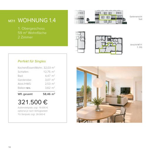 Neubau WHG 1.4 - M7/1 - 1.Obergeschoss - 59m² – Foto 1