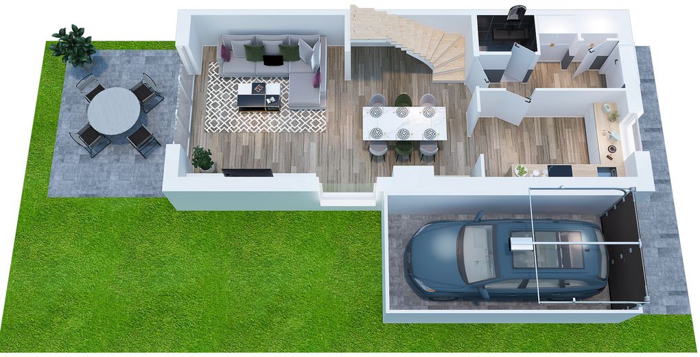 Nur noch 1 Haus verfügbar: KfW-40 QNG-Familienhaus mit Garten in Armsheim – Grundriss Erdgeschoss
