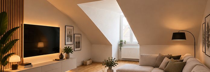 Appartement rénové de 2 pièces dans le très apprécié Nordend ! – Wohnzimmer KI-generiert