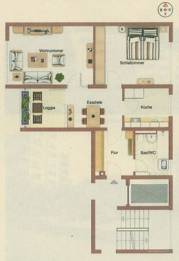 Bright & immediately available, close to the clinic, well-located 2.5-room apartment – Grundriss 