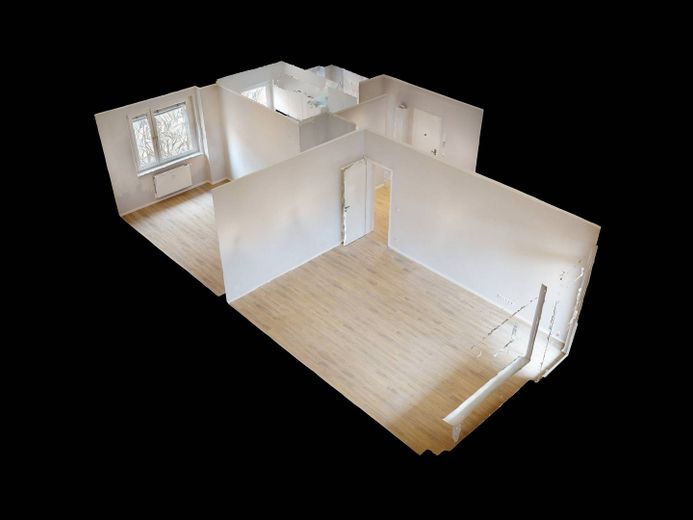 Vollständig renovierte 2-Zimmer-Wohnung mit BALKON, saniertem Bad und moderner EBK – 3D-Ansicht Grundriss