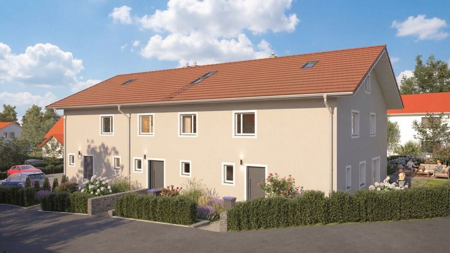 Qualität zum attraktiven Preis: Geräumiges Neubau-Reihenmittelhaus in Obing/Frabertsham – 3-Spähner Straßenansicht