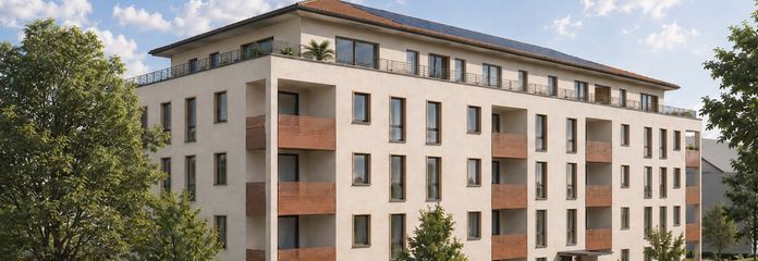 Neubau in Kassel-Wehlheiden: großzügige 3-Zimmer-Wohnung mit Loggia – Außenvisualiserung 