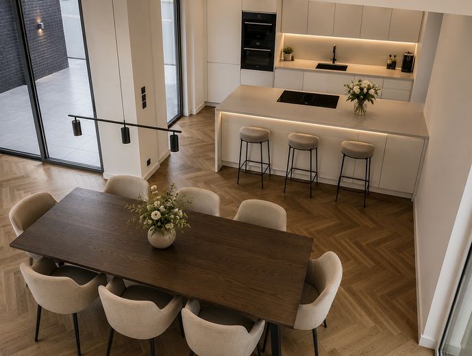 Primera ocupación, casa única de niveles divididos en Meerbusch-Büderich / Düsseldorf – Küchen-/Essbereich