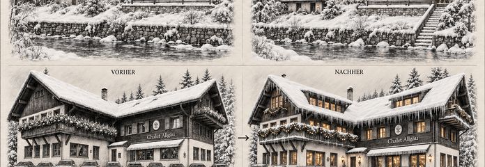 Vendita diretta riservata immobile(1051qm)senza commissione: leva di trasformazione in chalet nel parco naturale – Konzeptstudie KI generiert
