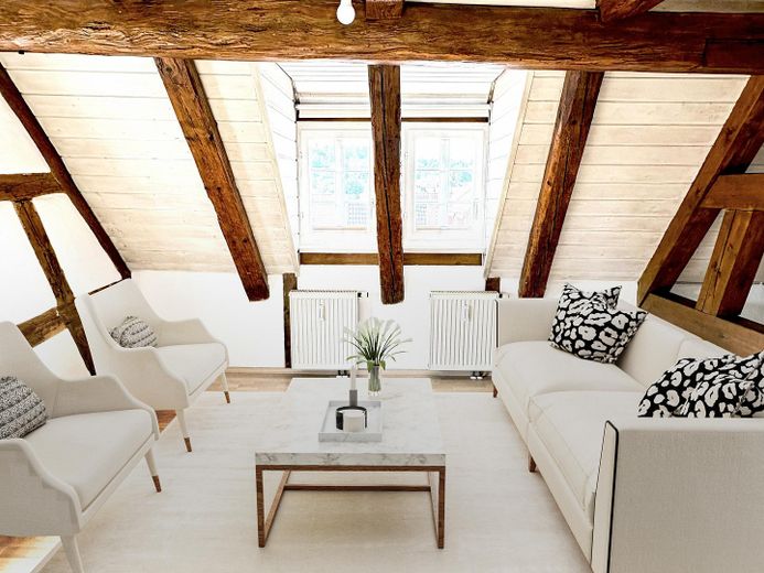 Wohnzimmer möbliert