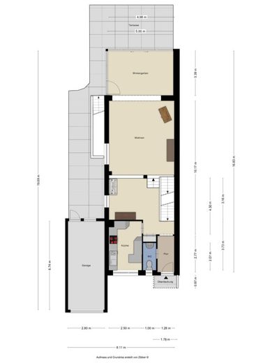 Königsdorf:  DHH mit 146 m², Wintergarten, Keller, Garage &amp; Traumgarten / Dach &amp; Fenster saniert! – Grundriss Erdgeschoss