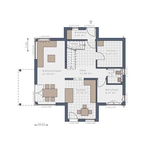 Ihr neues Einfamilienhaus in der Region Miesbach ✨ – Grundriss Erdgeschoss