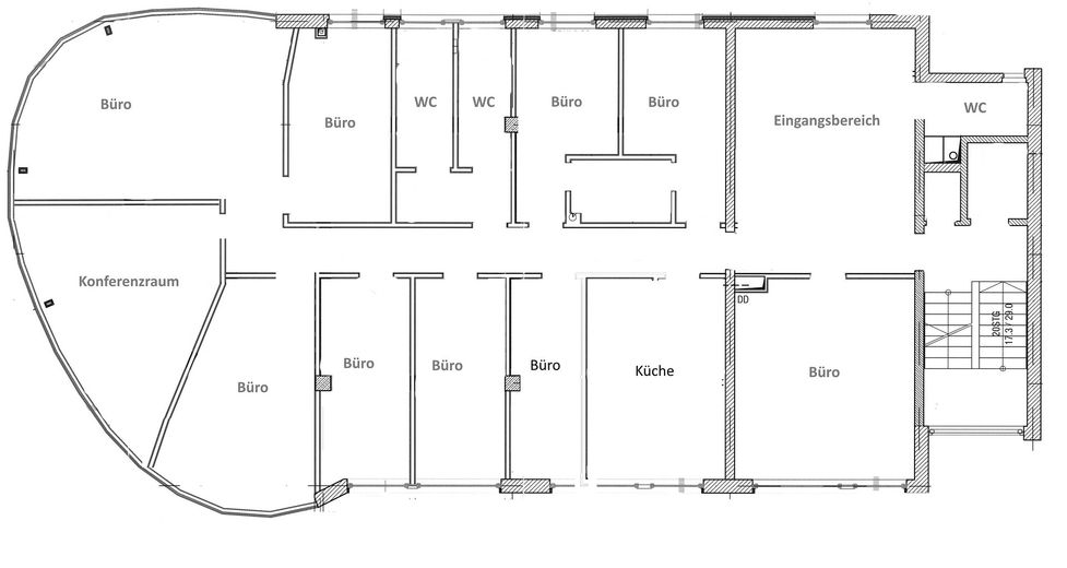Interessante proprietà ad uso ufficio con potenziale di rendimento in una posizione molto richiesta a Schönefeld Großziethen – Grundriss 1 OG