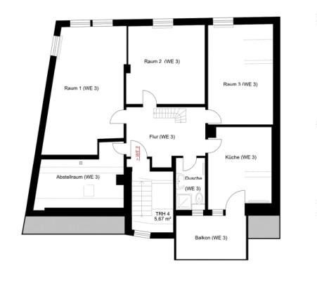 Helle 4-Zimmer Dachgeschosswohnung + Küche + Studio + Dachterrasse in DA-Mitte – Foto 8