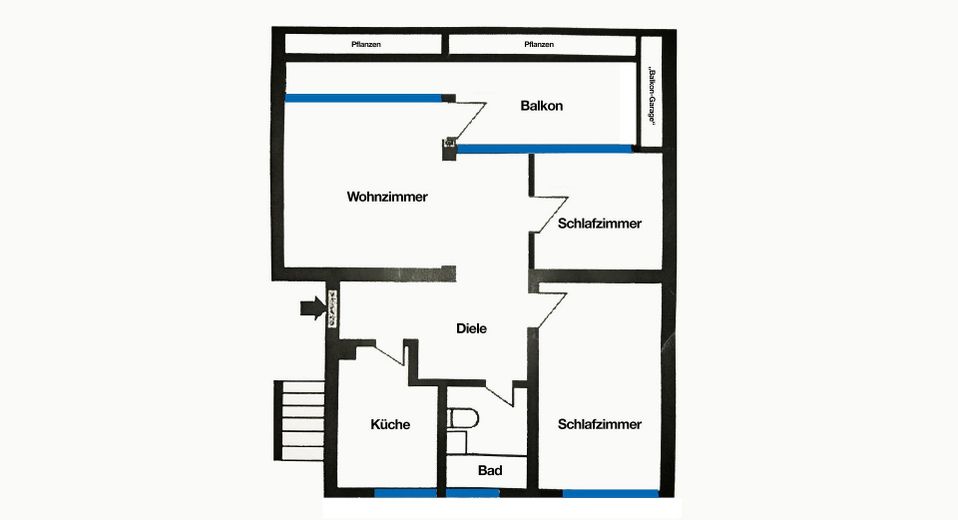 Designer terrace apartment (18 min. central station) nature, parking space (only temporarily 6-12 months) 1,700 € incl. additional costs – Grundriss