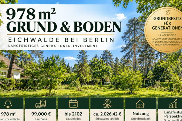 Eichwalde में 978 m² भूमि – दीर्घकालिक पीढ़ीगत निवेश