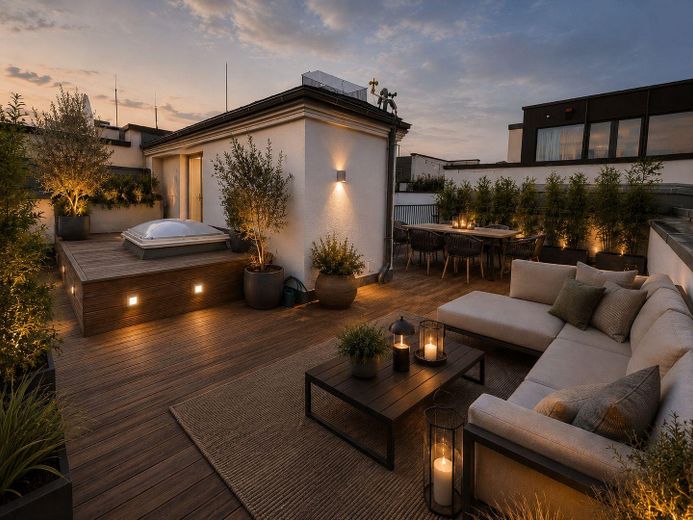 Provisionsfrei: Außergewöhnliche Dachgeschosswohnung mit Blick über Berlin und toller Dach-Terrasse – Dachterrasse KI 