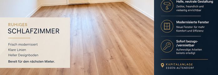 Tax advantages | Depreciation potential | Min. 5% return | Newly Modernized | Immediately Available for Rent – Schlafzimmer