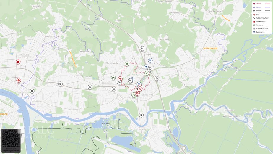 Exklusives Baugrundstück mit genehmigtem 10-Parteienhaus und Tiefgarage in Bremen-Lesum – Site plan