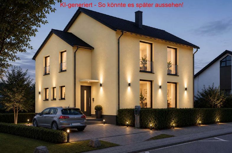 Freist. Haus 160m2 mit Grundstück 858m2 Überherrn Altforweiler Saarlouis + Baugrundstück von privat – KI-Bild, Idee für Renovierung